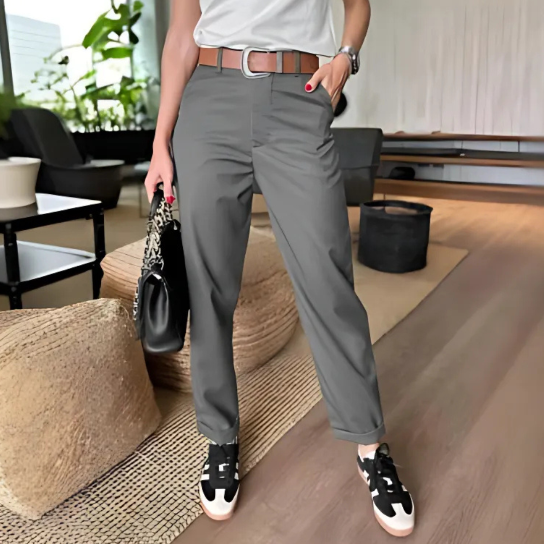 Icone™ ClassyPants: Klassiek Recht Pasvorm Hoge Taille Damesbroek