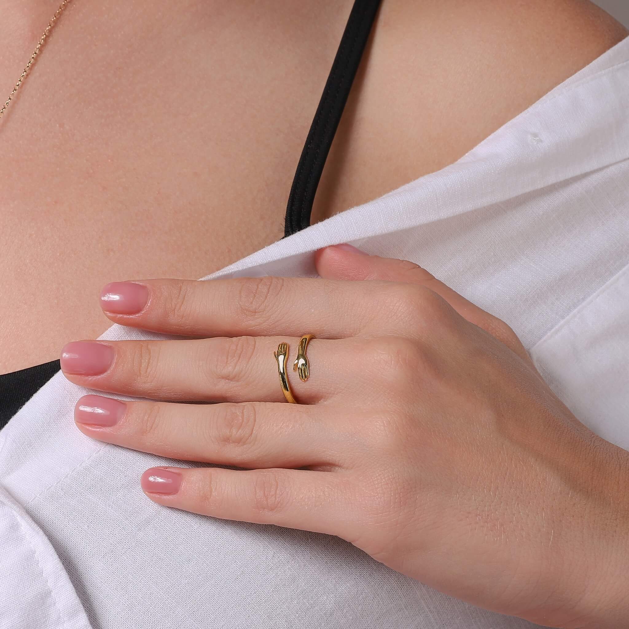 Jewelance™ HugRing: Verstelbaar Knuffelend Stijl Belofte Ring