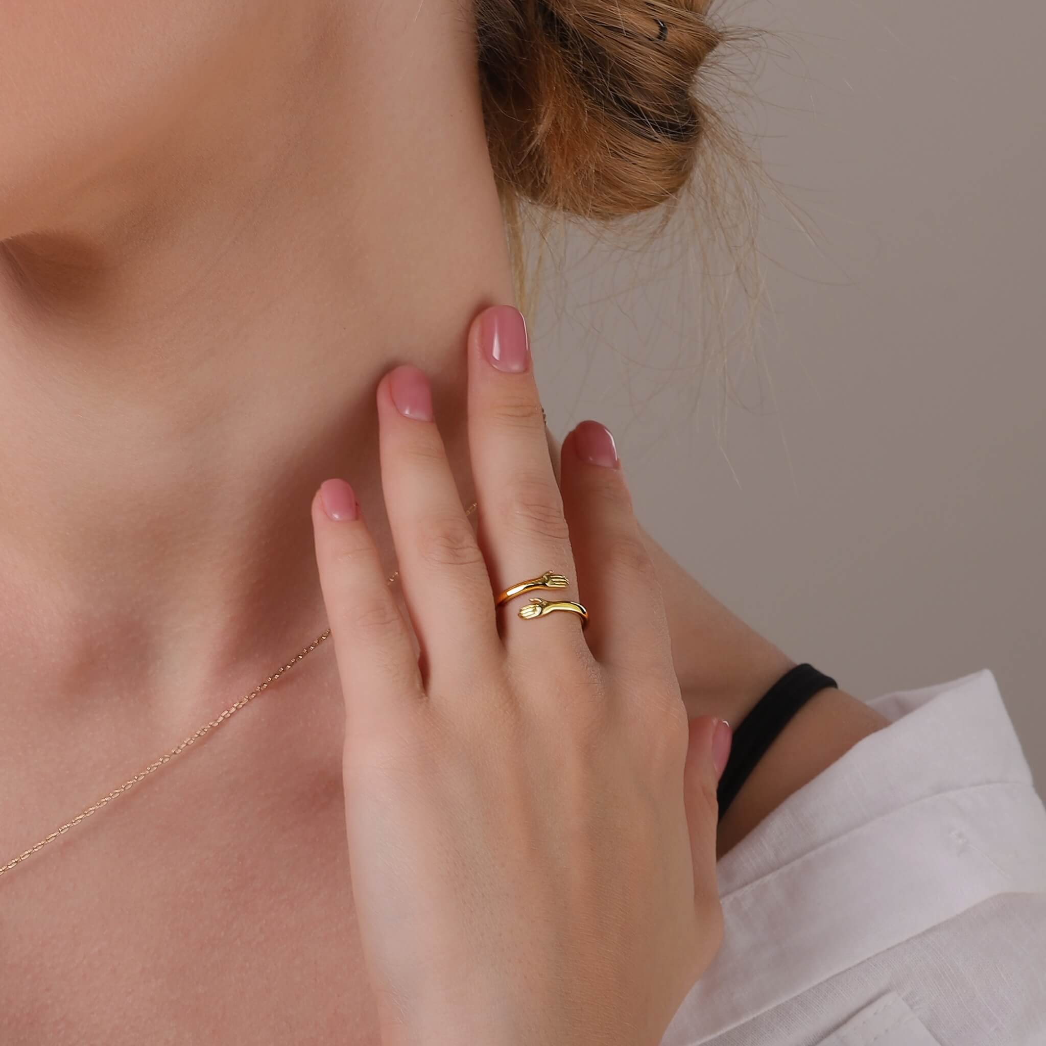 Jewelance™ HugRing: Verstelbaar Knuffelend Stijl Belofte Ring