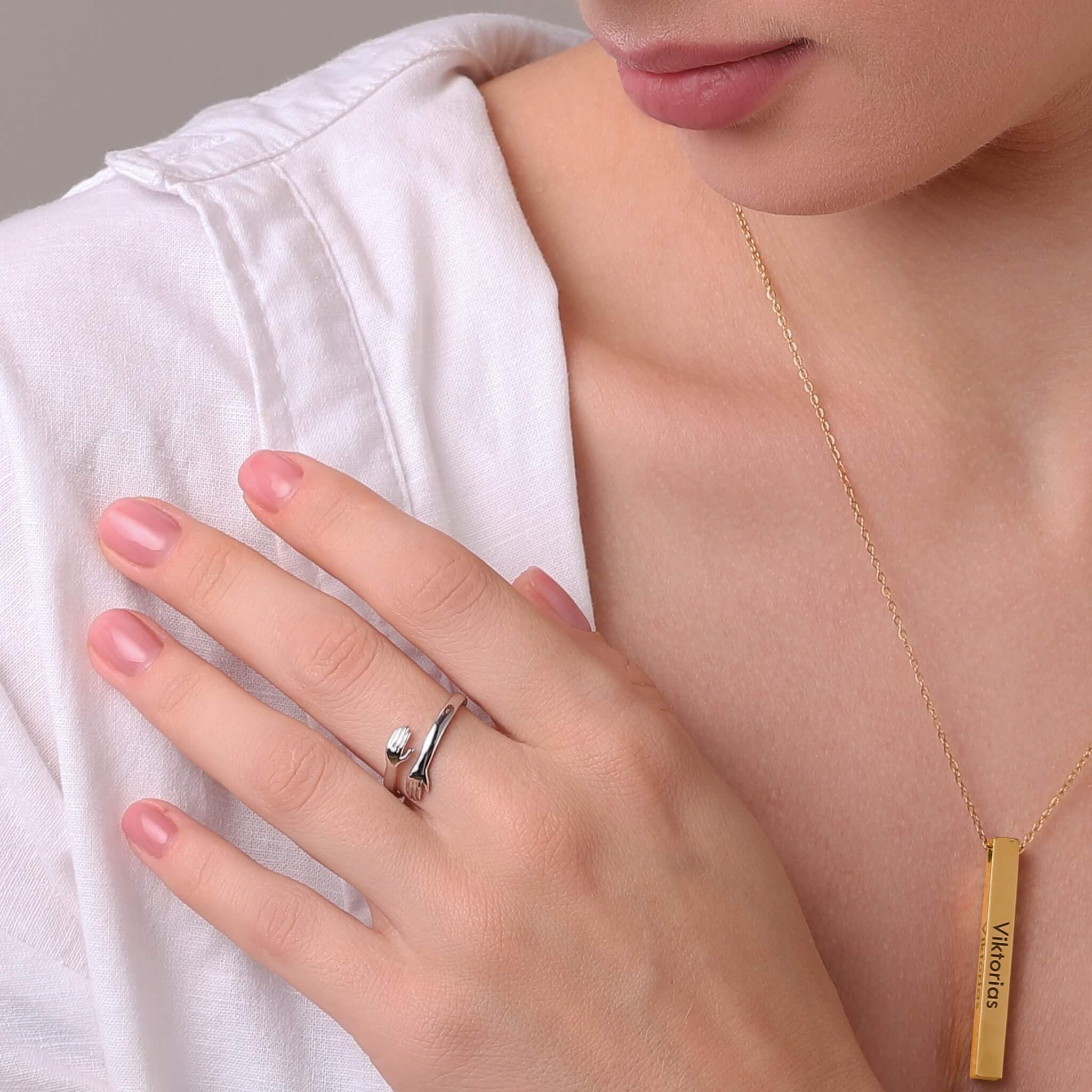 Jewelance™ HugRing: Verstelbaar Knuffelend Stijl Belofte Ring