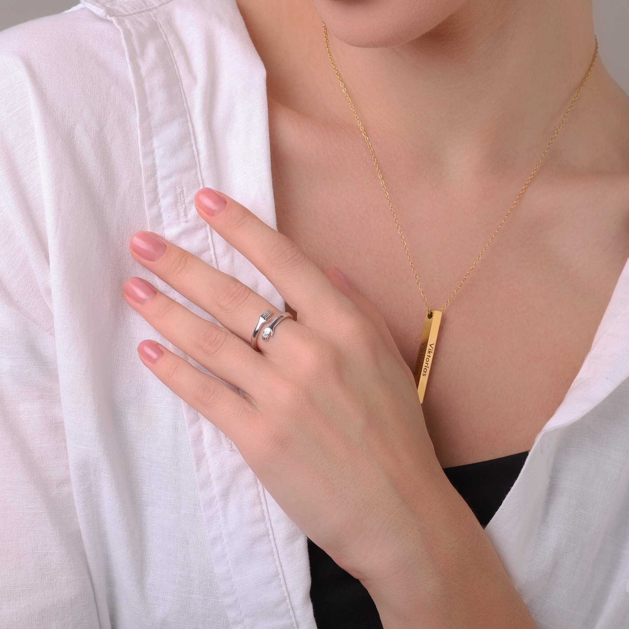 Jewelance™ HugRing: Verstelbaar Knuffelend Stijl Belofte Ring