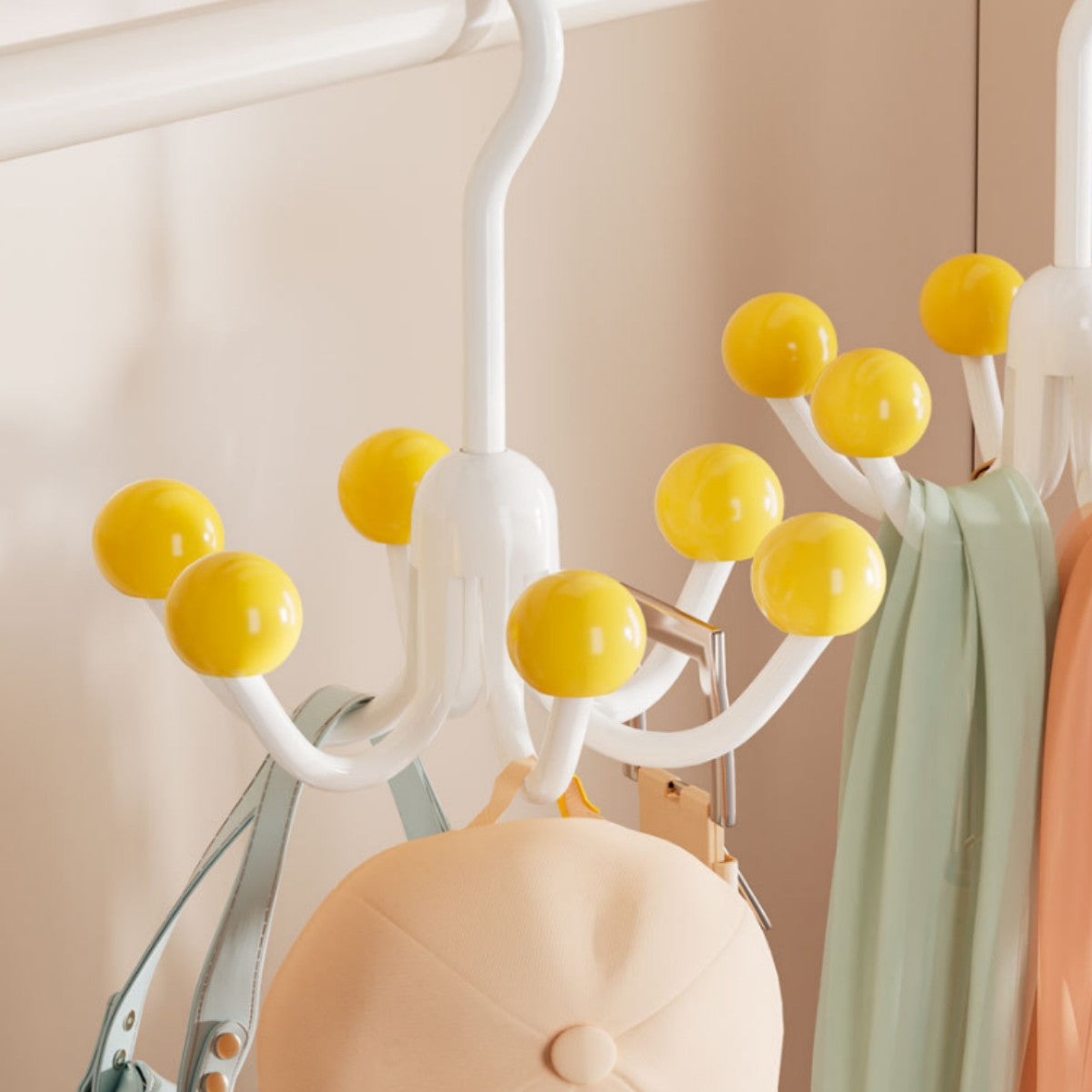 GlideHold® HangerHooks: 360° Draaibare 6-Klauw Haken Kastorganizer Hanger
