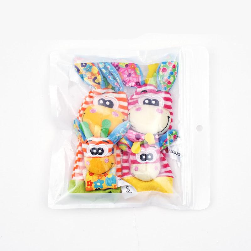 Kletshuts™ RattleToy 1+1 GRATIS: Zachte Dierlijke Baby Pols En Voet Sokke Rammelaa Speelgoed Set