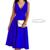 Icone™ ElegantDress: V-Hals Dames Elegante Jurk Met Riem