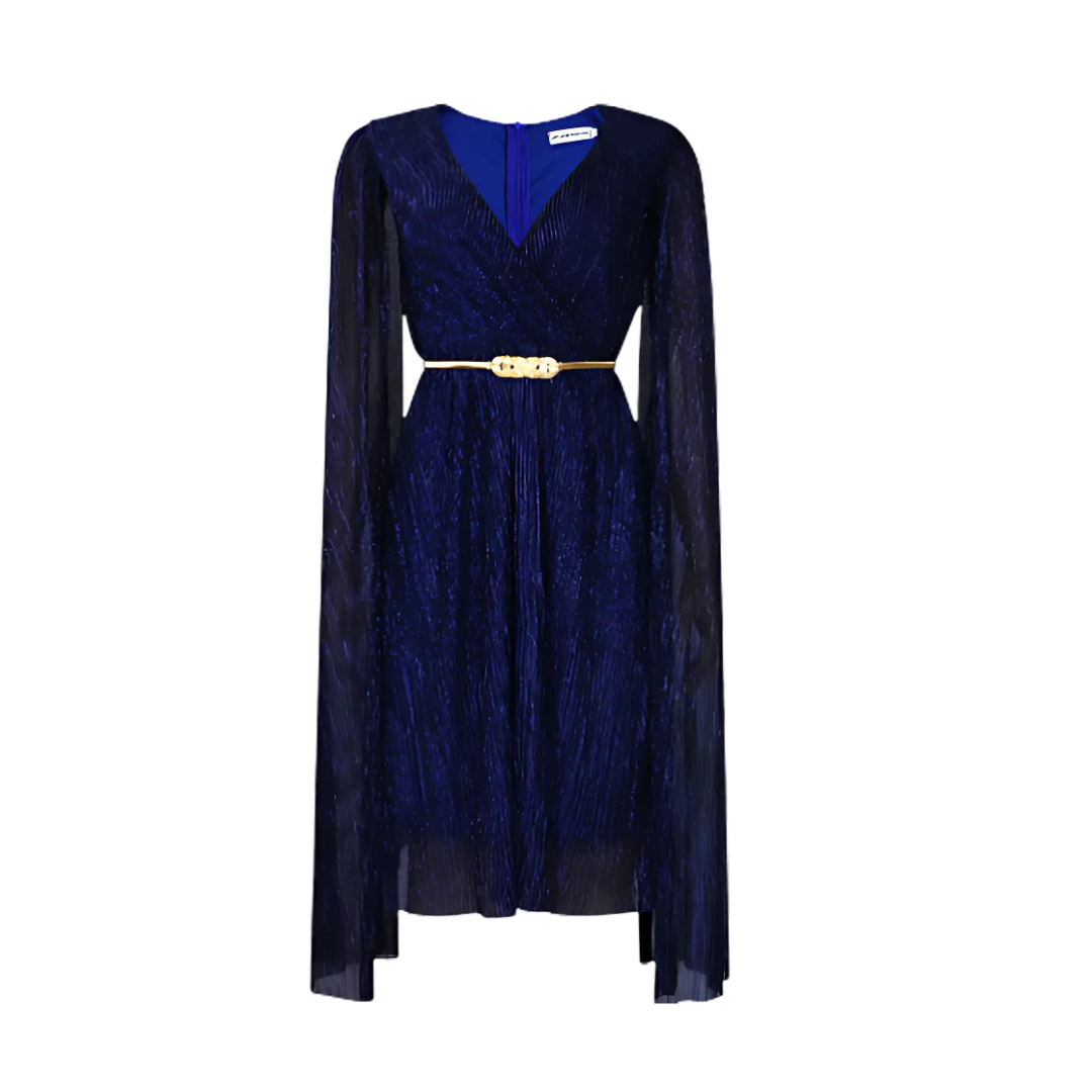 Icone™ ElegantDress: V-Hals Dames Elegante Jurk Met Riem