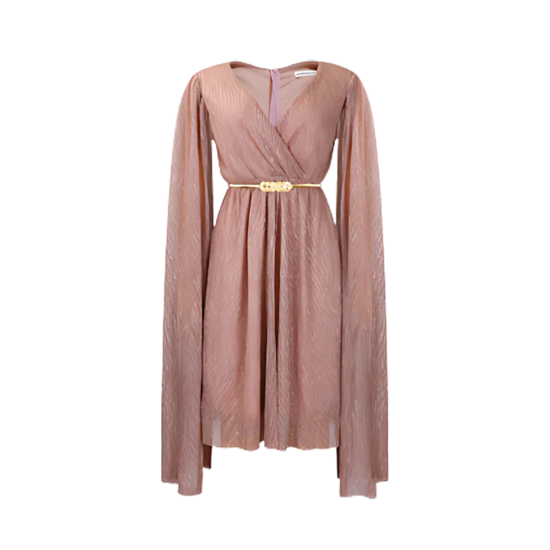 Icone™ ElegantDress: V-Hals Dames Elegante Jurk Met Riem