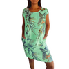 Icone™ CasualDress: Natuur Print Ronde Hals Casual Jurk