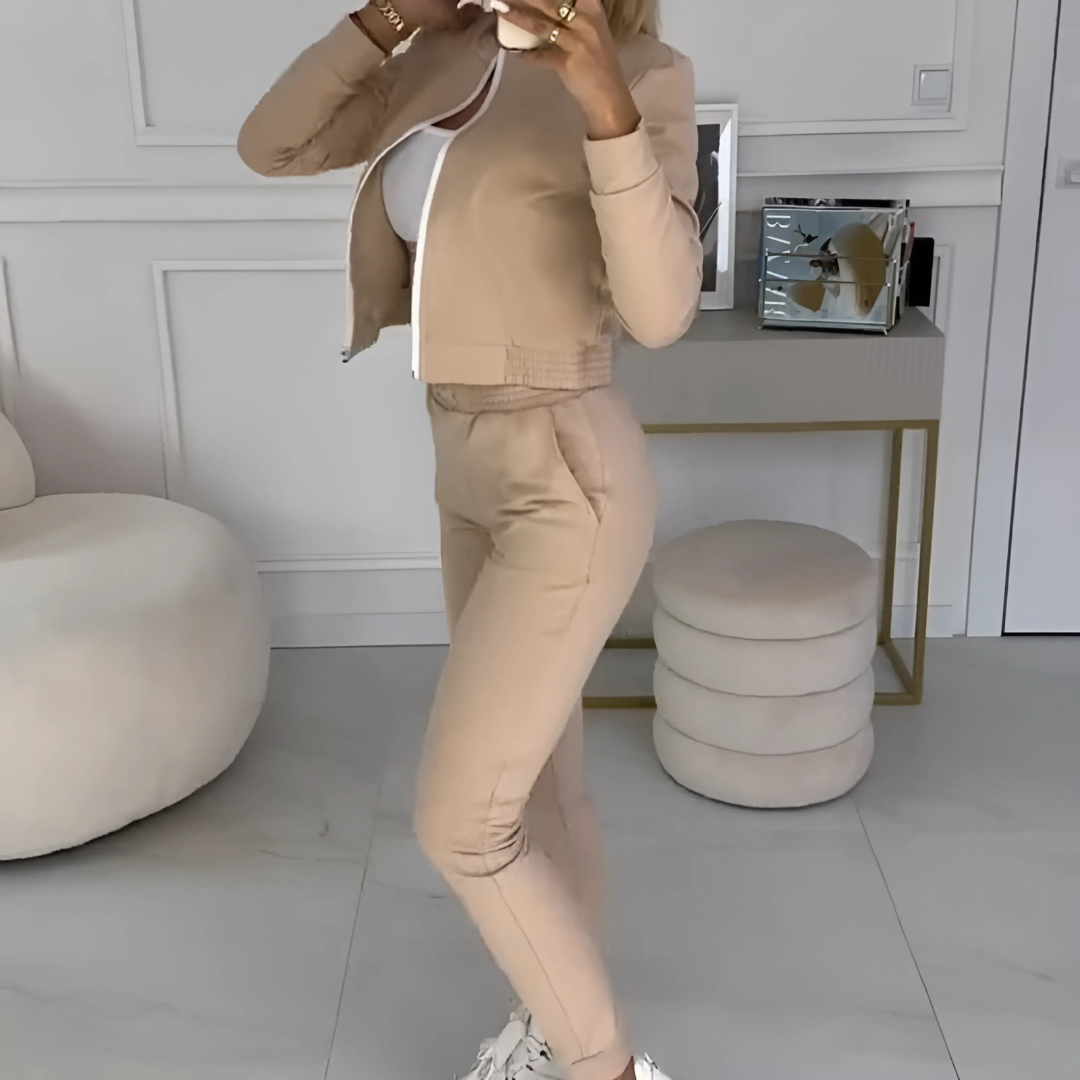 Icone™ OutfitSet: Jas, Tanktop En Broek Casual Outfit Set Voor Dames