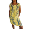 Icone™ CasualDress: Natuur Print Ronde Hals Casual Jurk