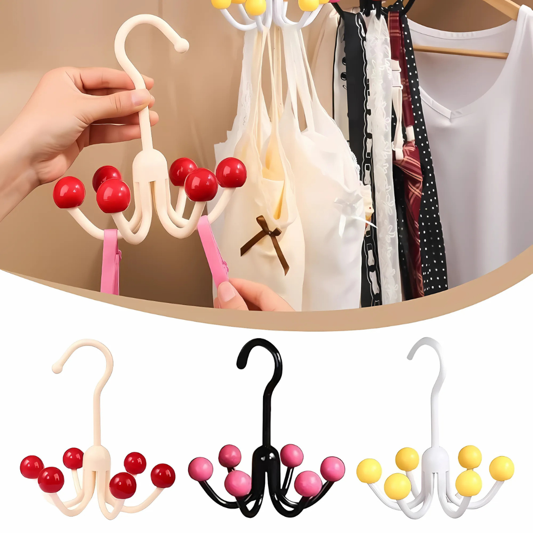GlideHold® HangerHooks: 360° Draaibare 6-Klauw Haken Kastorganizer Hanger