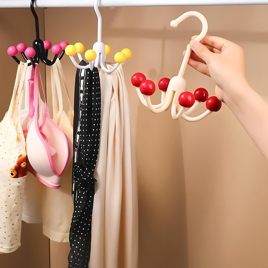 GlideHold® HangerHooks: 360° Draaibare 6-Klauw Haken Kastorganizer Hanger