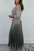Icone™ PleatedDress: Lange Mouwen Top Met Elegante Geplooide Onderkant Jurk