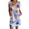 Icone™ CasualDress: Natuur Print Ronde Hals Casual Jurk