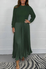 Icone™ PleatedDress: Lange Mouwen Top Met Elegante Geplooide Onderkant Jurk