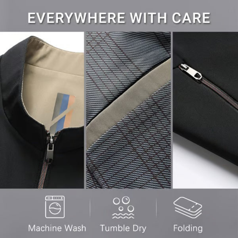 Icone™ CasualJacket: Staande Kraag Casual Rits Jas Voor Heren