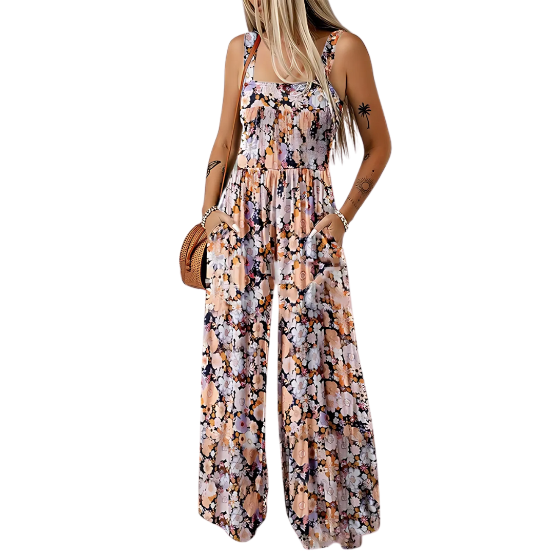 Icone™ PrintedJumpsuit: Volledige Lengte Comfortabel Casual Los Bedrukte Jumpsuit