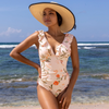 Icone™ ElegantSwimsuit: Elegant Geplooid Ontwerp Met V-Hals Tummy Controle Zwempak