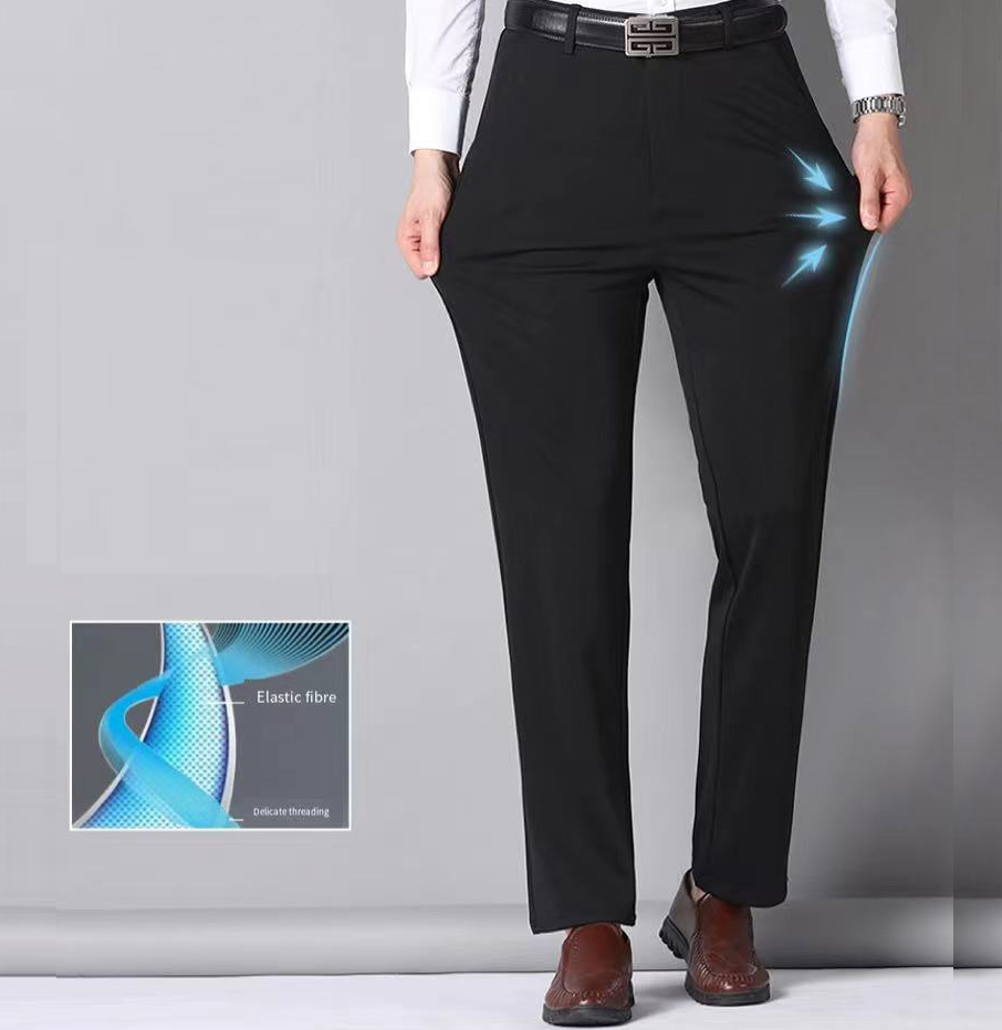 Icone™ ElasticPants: Heren Klassiek Comfortabel Elastisch Broek