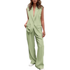 Icone™ BlazerSet: Dames Chique Mouwloze Blazer En Broek Set