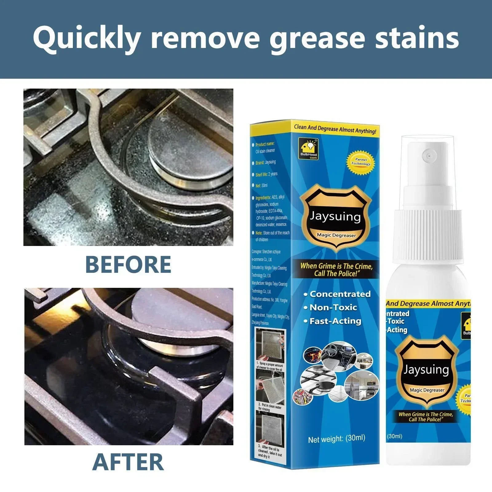 Cleaner Pro° AntiGrease 1+1 GRATIS: Vet Verwijderaar Spray