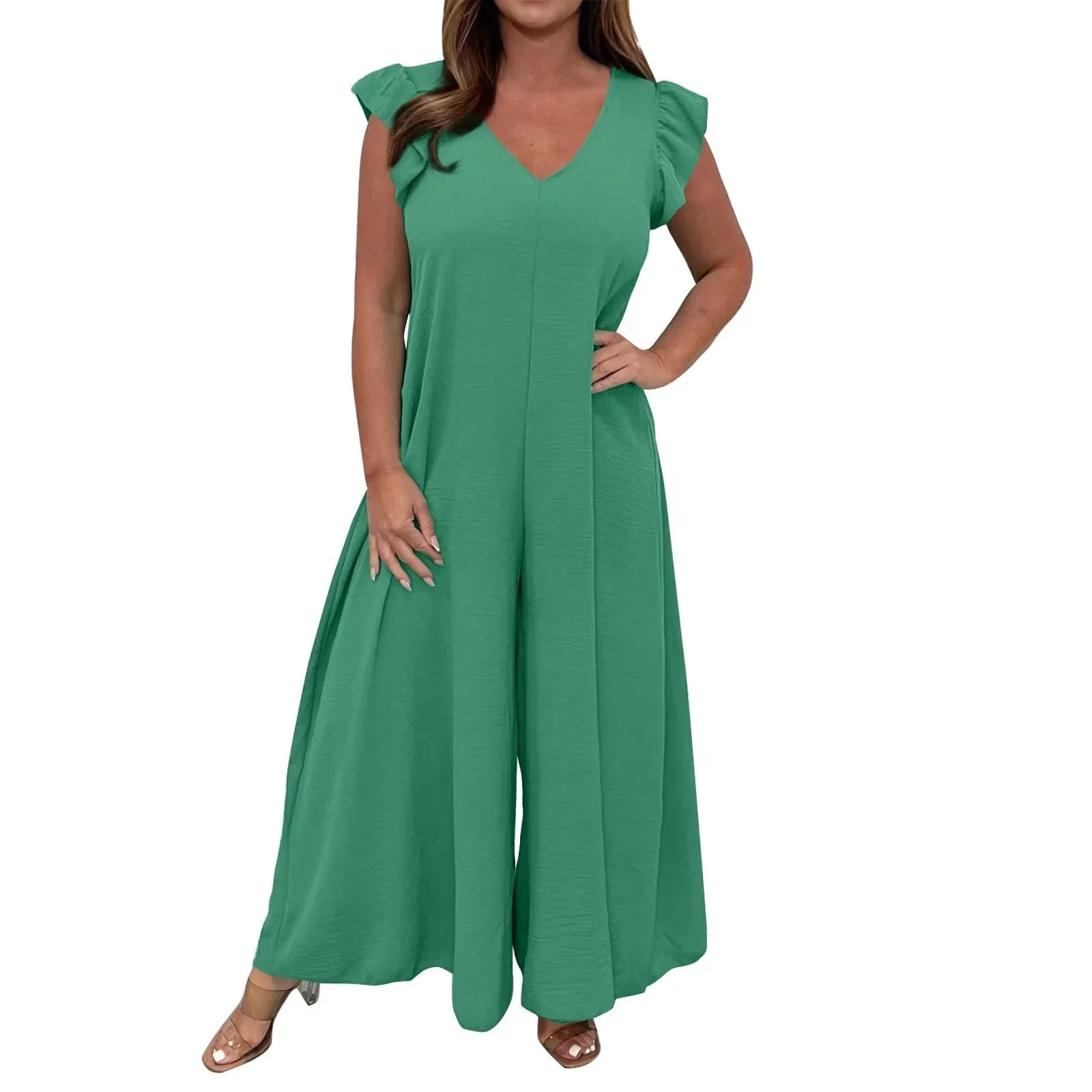 Icone™ CasualJumpsuit: Geruffeld Breed Been Casual Jumpsuit