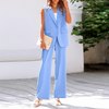 Icone™ BlazerSet: Dames Chique Mouwloze Blazer En Broek Set