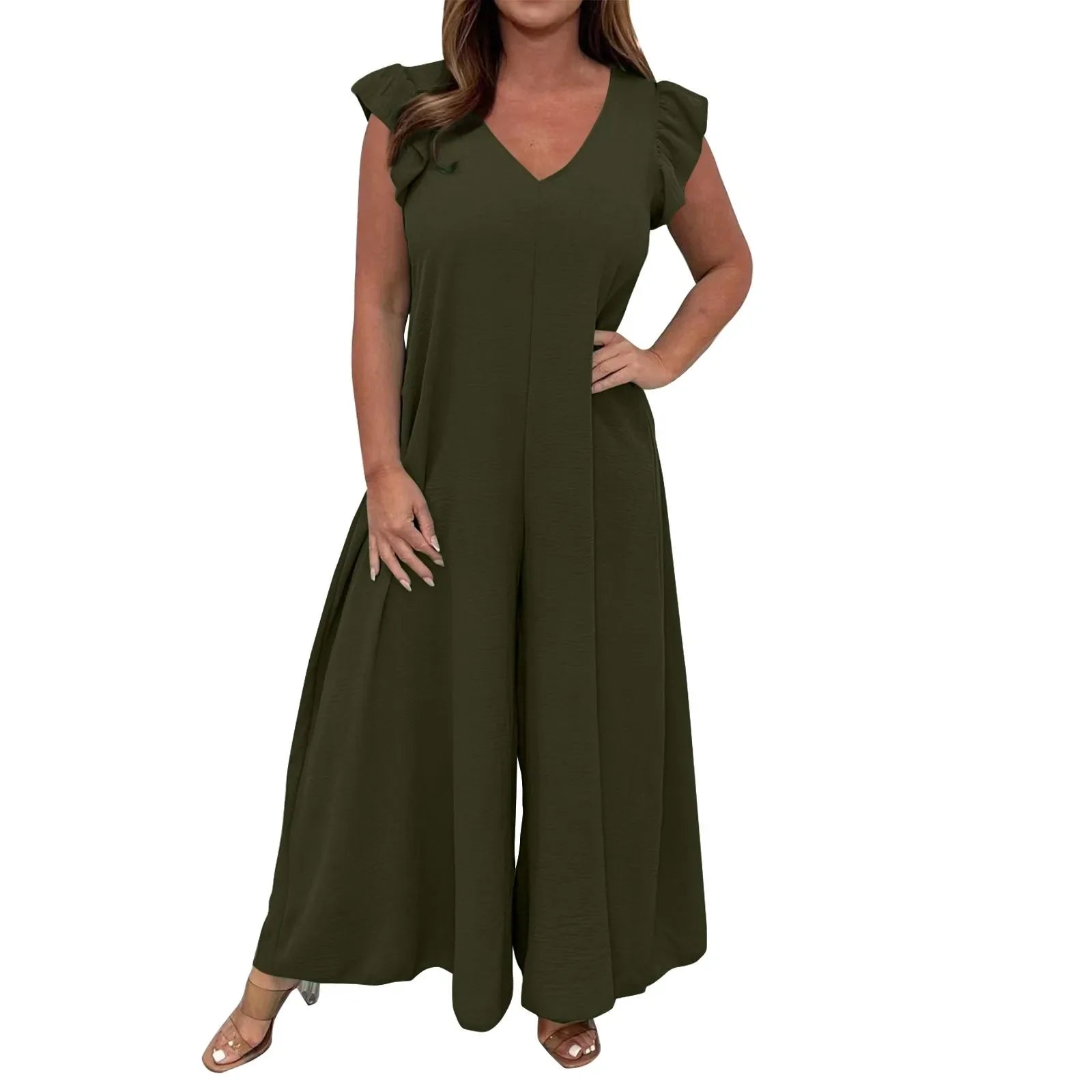 Icone™ CasualJumpsuit: Geruffeld Breed Been Casual Jumpsuit