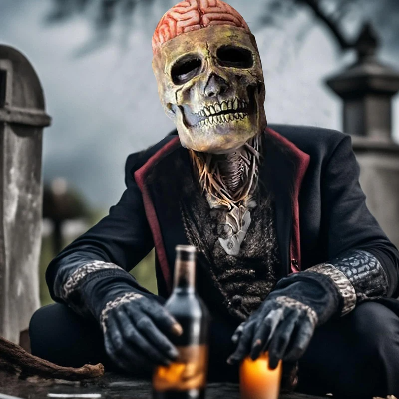 SkeletonMask: Realistisch Eng Skelet Halloweenmasker Kostuum