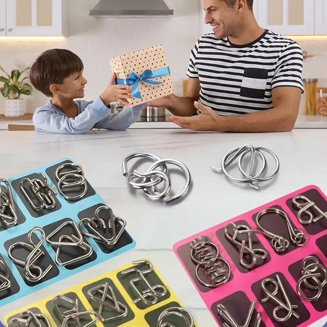 Kletshuts™ MetalPuzzles: Kinderen Hersenkrakers Metalen Puzzel Set