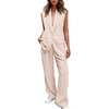 Icone™ BlazerSet: Dames Chique Mouwloze Blazer En Broek Set