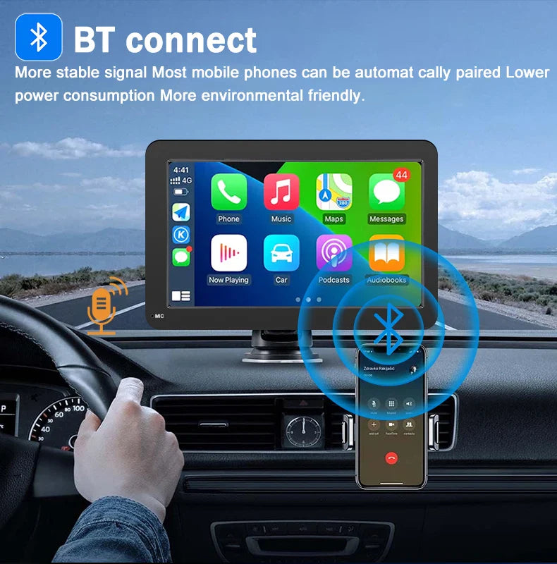 CarPlay - 7 Inch Draadloze Draagbare Android Auto Scherm