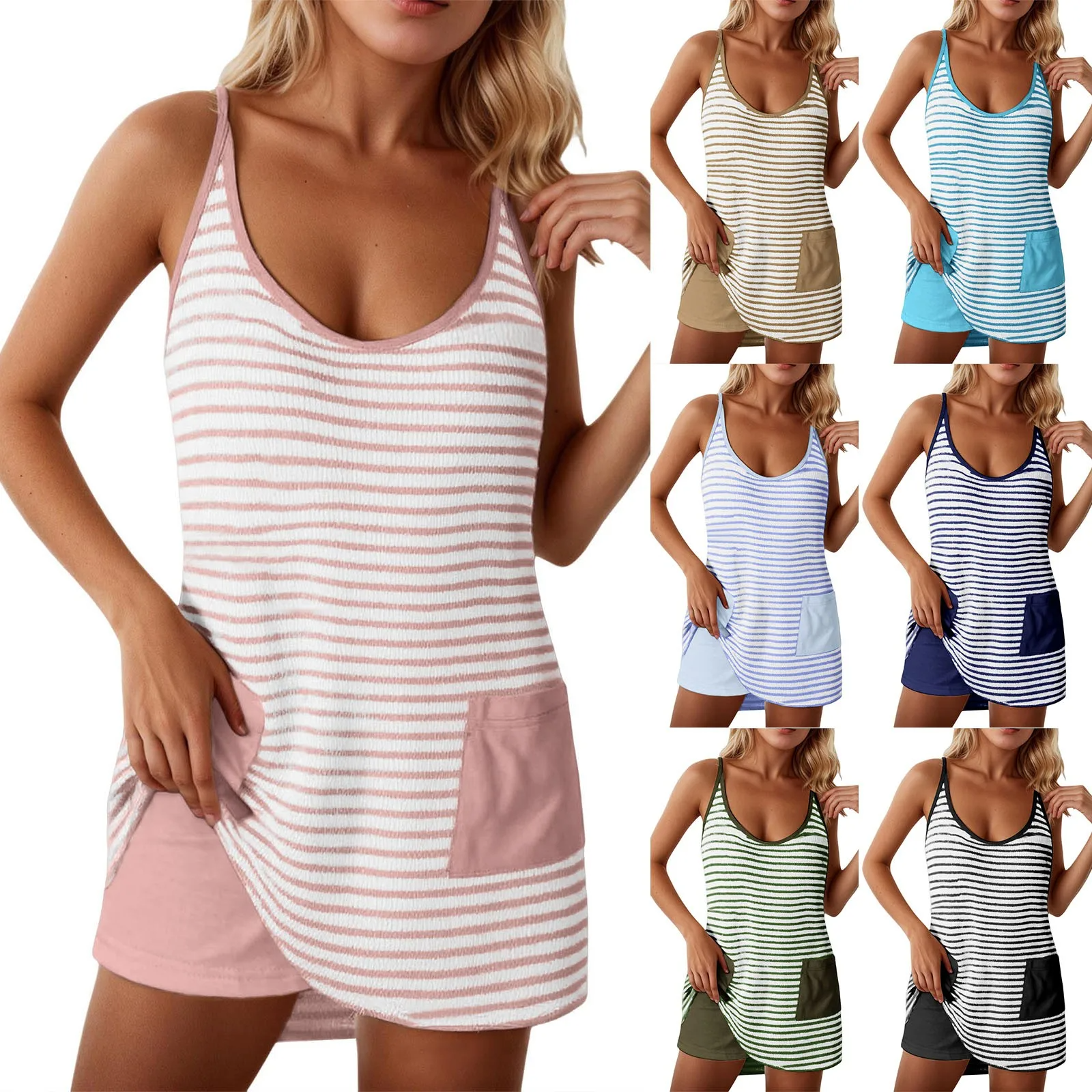 Icone™ DressShorts: Casual Mini Mouwloze Jurk Met Ingebouwde Korte Broek