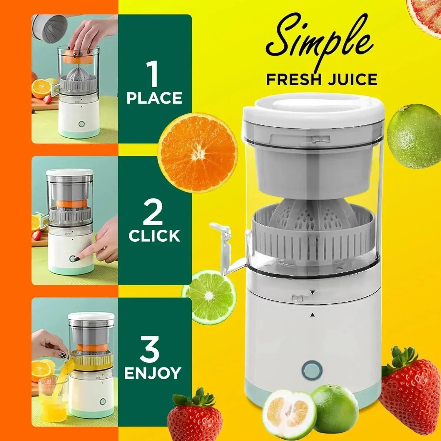 Globetrek° FruitJuicer: Draagbaar Elektrische Fruit Sapcentrifuge