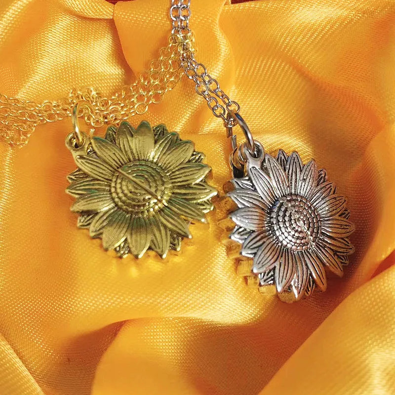 Jewelance™ SunflowerNecklace: "Jij Bent Mijn Zonnestraal" Zonnebloem Bedeltje Ketting