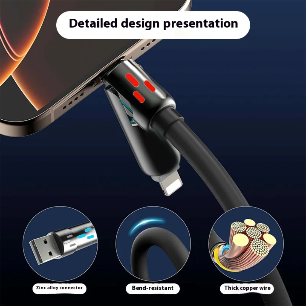 Globetrek° UniversalCable 1+1 GRATIS: Universeel Smart Meerdere Oplaadkabel