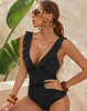 Icone™ ElegantSwimsuit: Elegant Geplooid Ontwerp Met V-Hals Tummy Controle Zwempak
