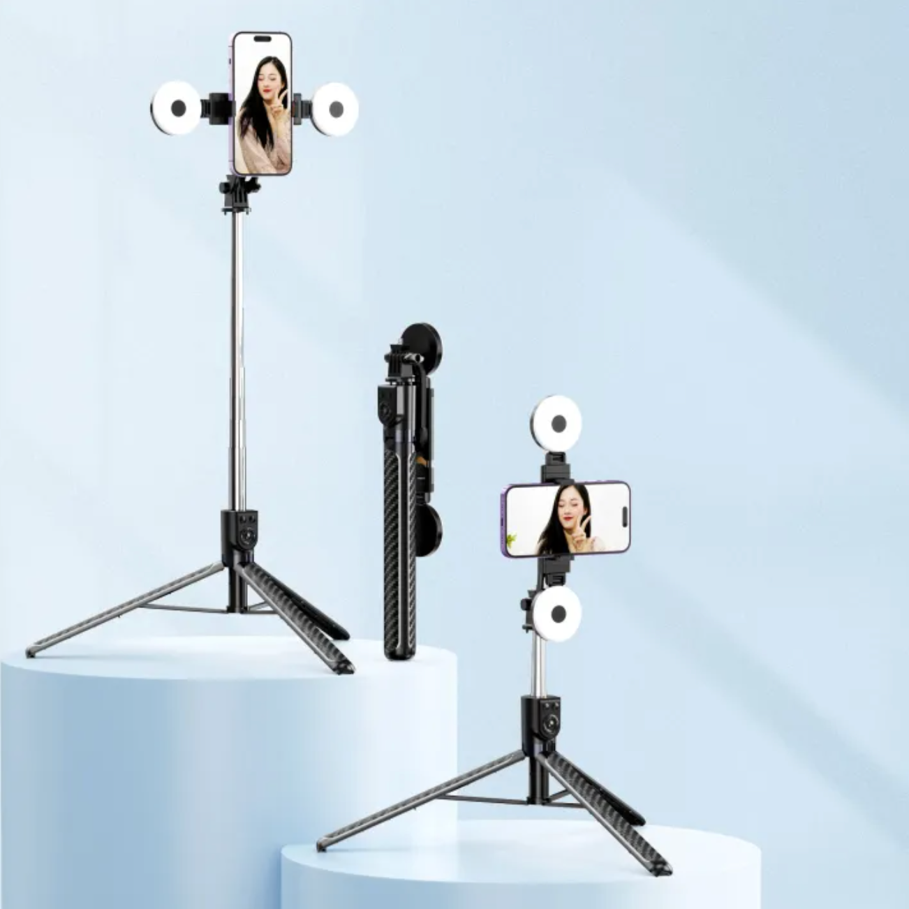 SelfieStick - Duo-Licht Selfie Stok