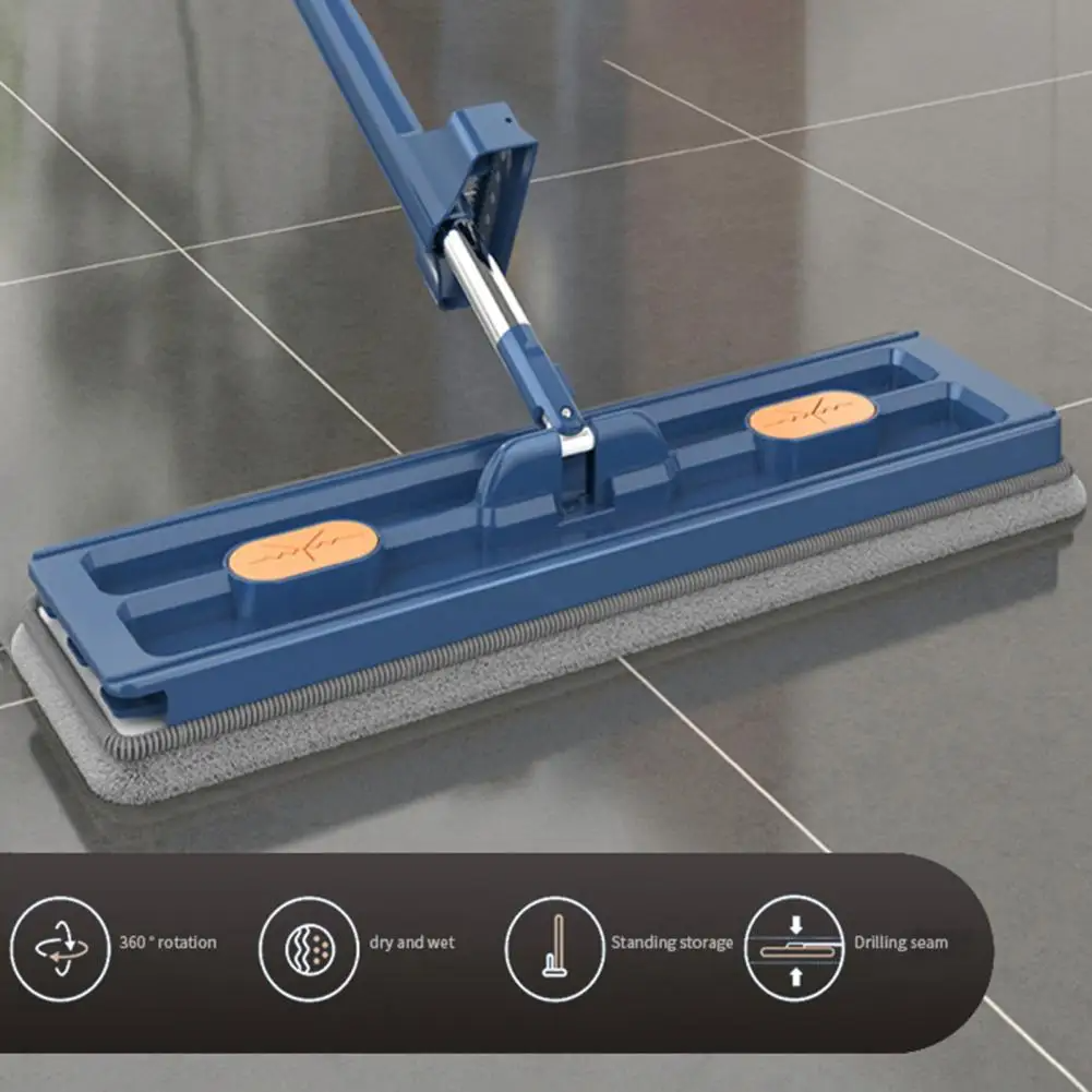 Cleaner Pro° RotatingMop: Sterk  Handvat  Eenvoudig Reinigen 360° Draaibare Vlakke Dweil