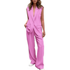 Icone™ BlazerSet: Dames Chique Mouwloze Blazer En Broek Set