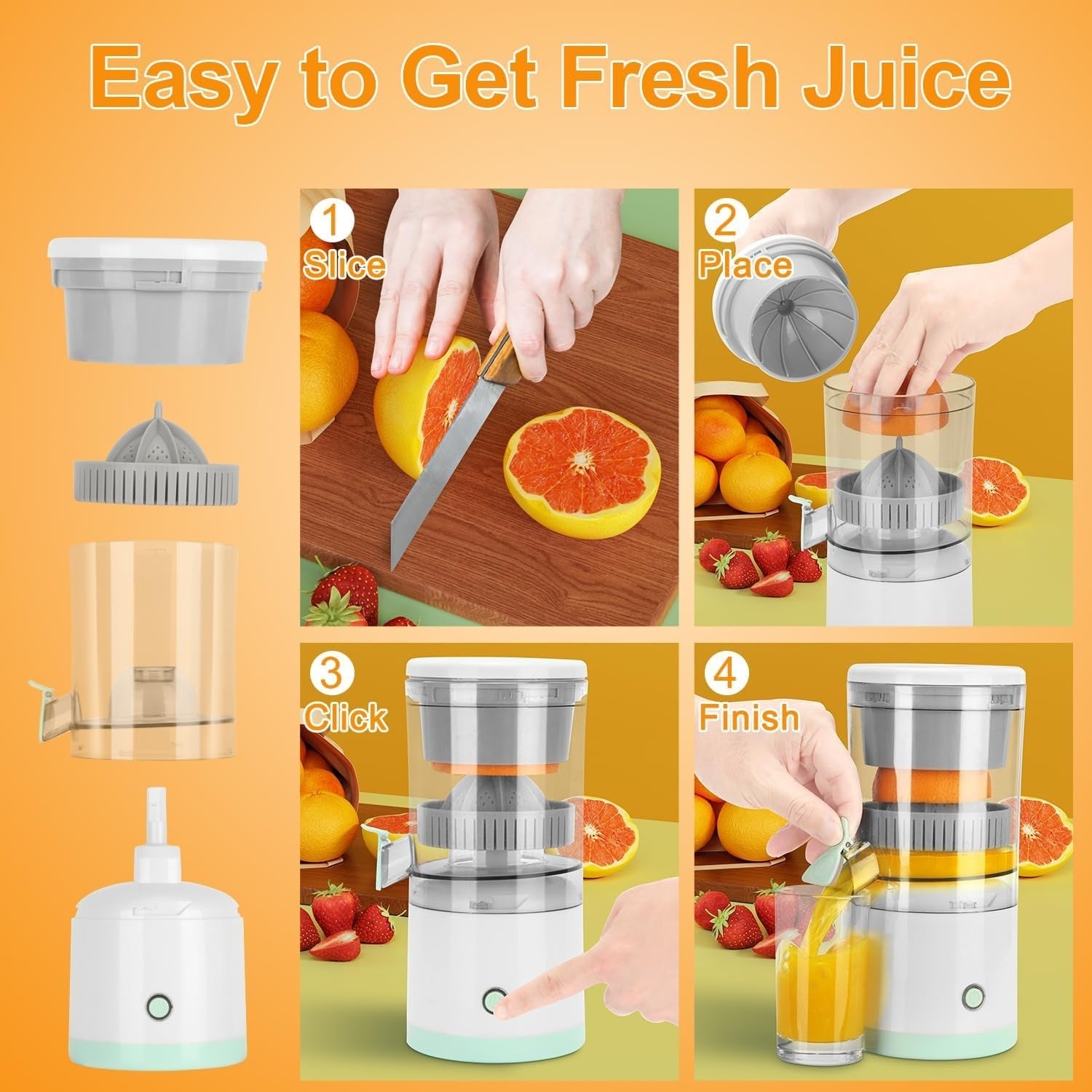 Globetrek° FruitJuicer: Draagbaar Elektrische Fruit Sapcentrifuge