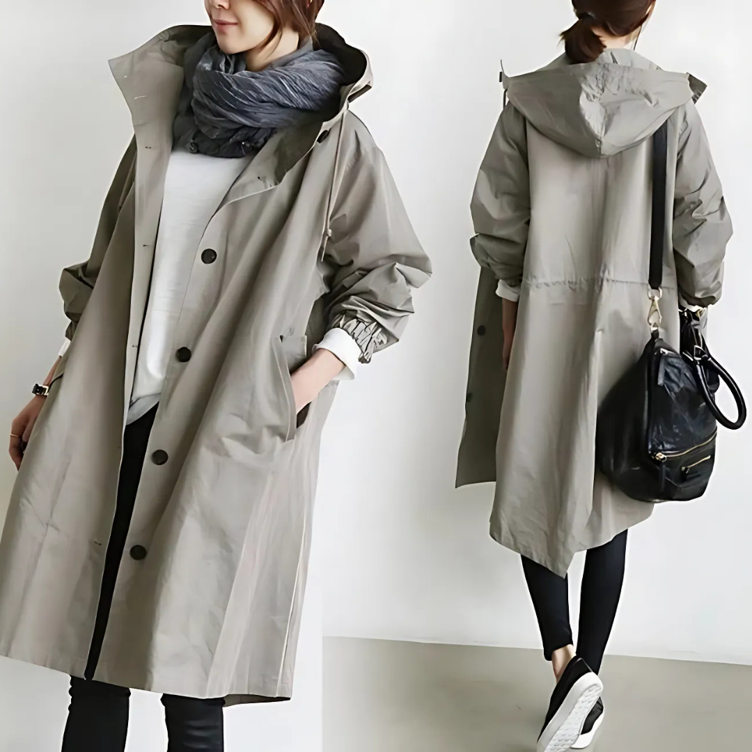 Icone™ ElegantCoat - All-Weather Lichtgewicht Comfort Capuchon Elegante Jas