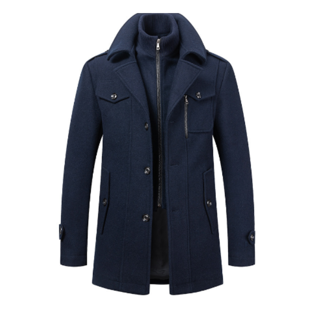 Icone™ WinterCoat: Luxe Dubbele Kraag Stijlvol Winter Trenchcoat