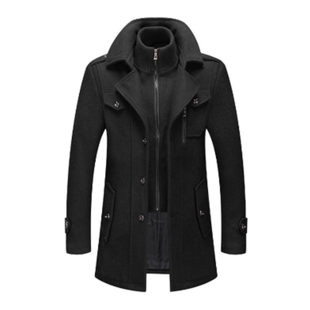 Icone™ WinterCoat: Luxe Dubbele Kraag Stijlvol Winter Trenchcoat