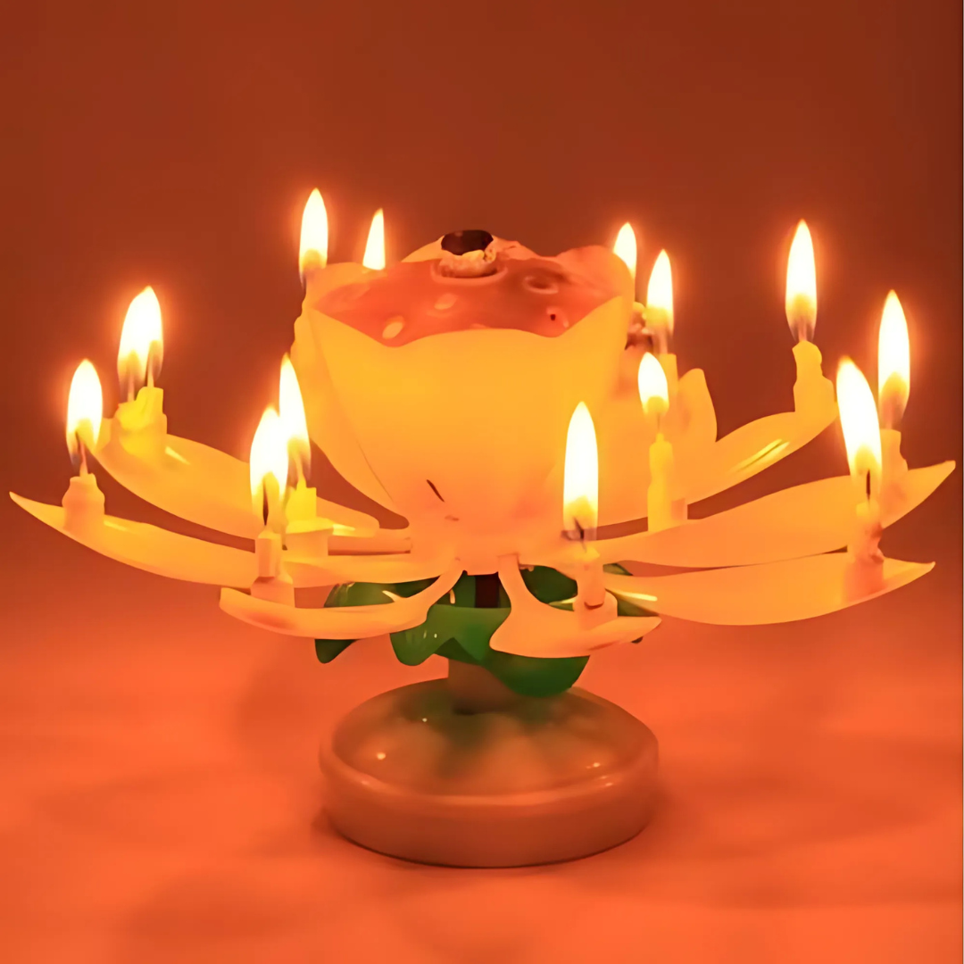 FlowerCandle 1+1 GRATIS: Magisch Bloemen Verjaardag Kaars