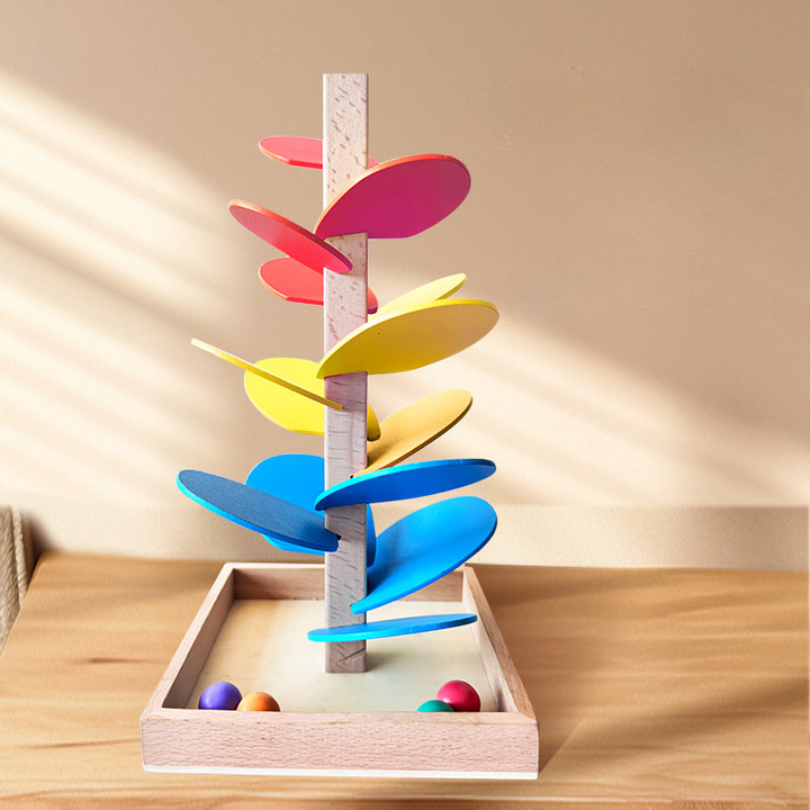 Kletshuts™ MarbleTower: Interactief Regenboog Knikkeren Houten Toren Kinderen Speelgoed