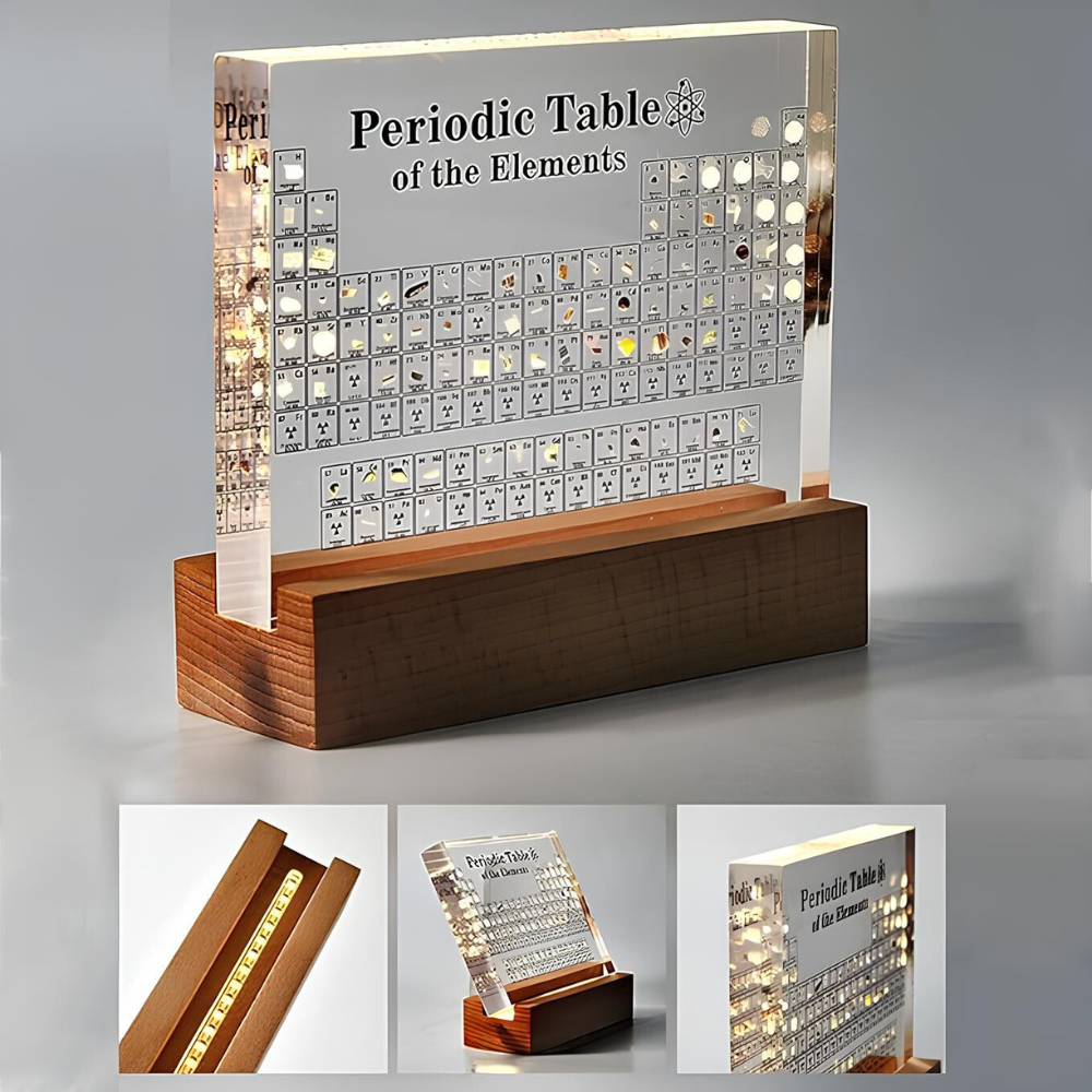 Ledsen™ PeriodicTable:  Glas Periodiek Tabel Elementen Met Licht