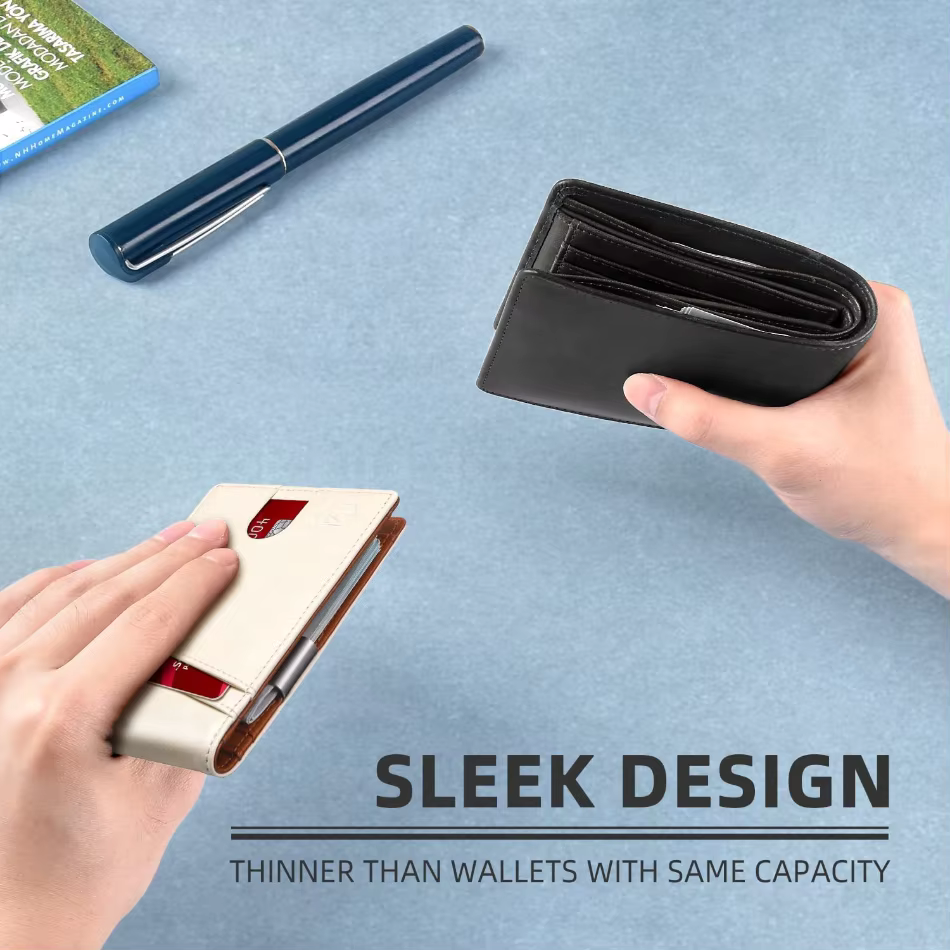 Icone™ SlimWallet: Ultra Slank En Veilig RFID Leder Portemonnee Voor Mannen