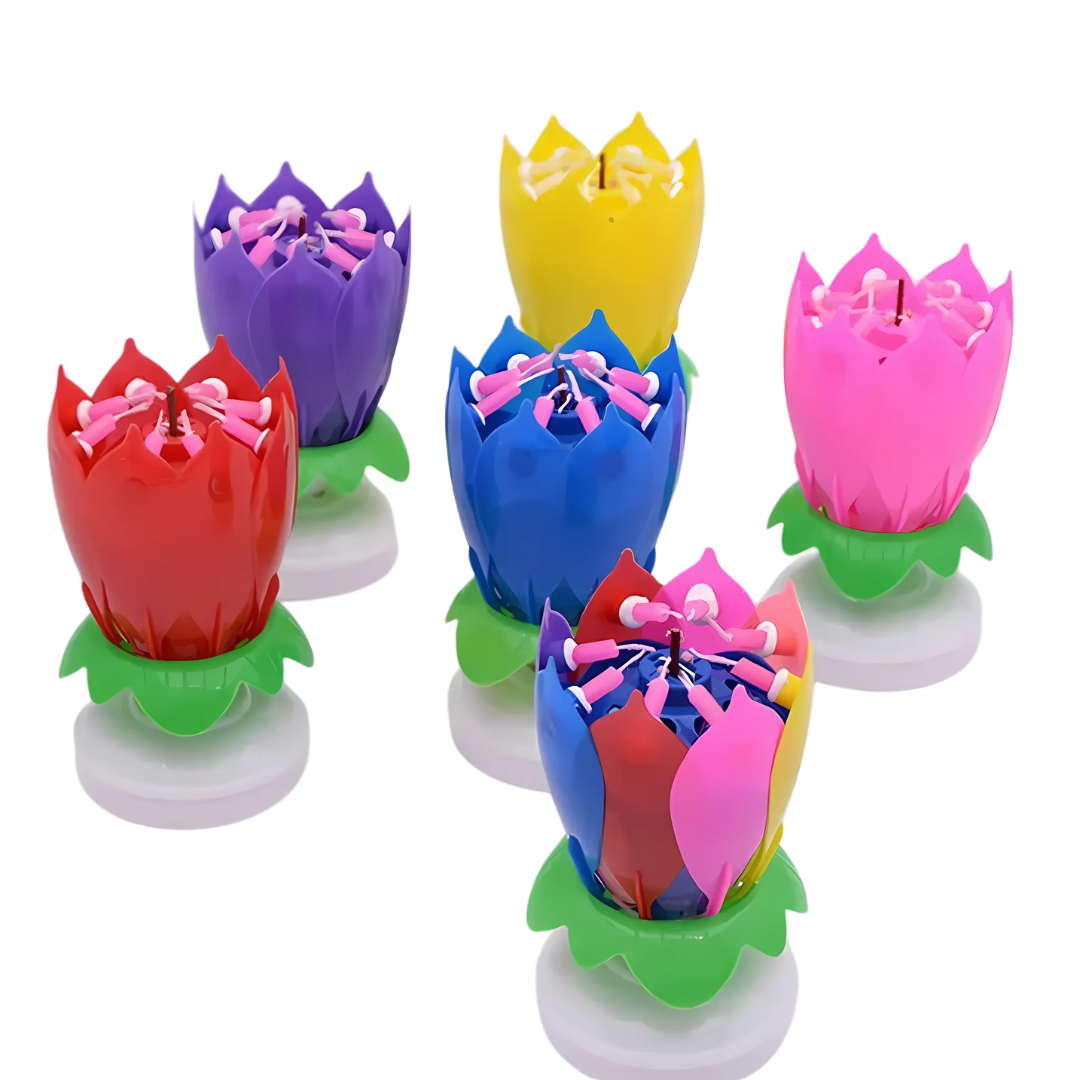 FlowerCandle 1+1 GRATIS: Magisch Bloemen Verjaardag Kaars