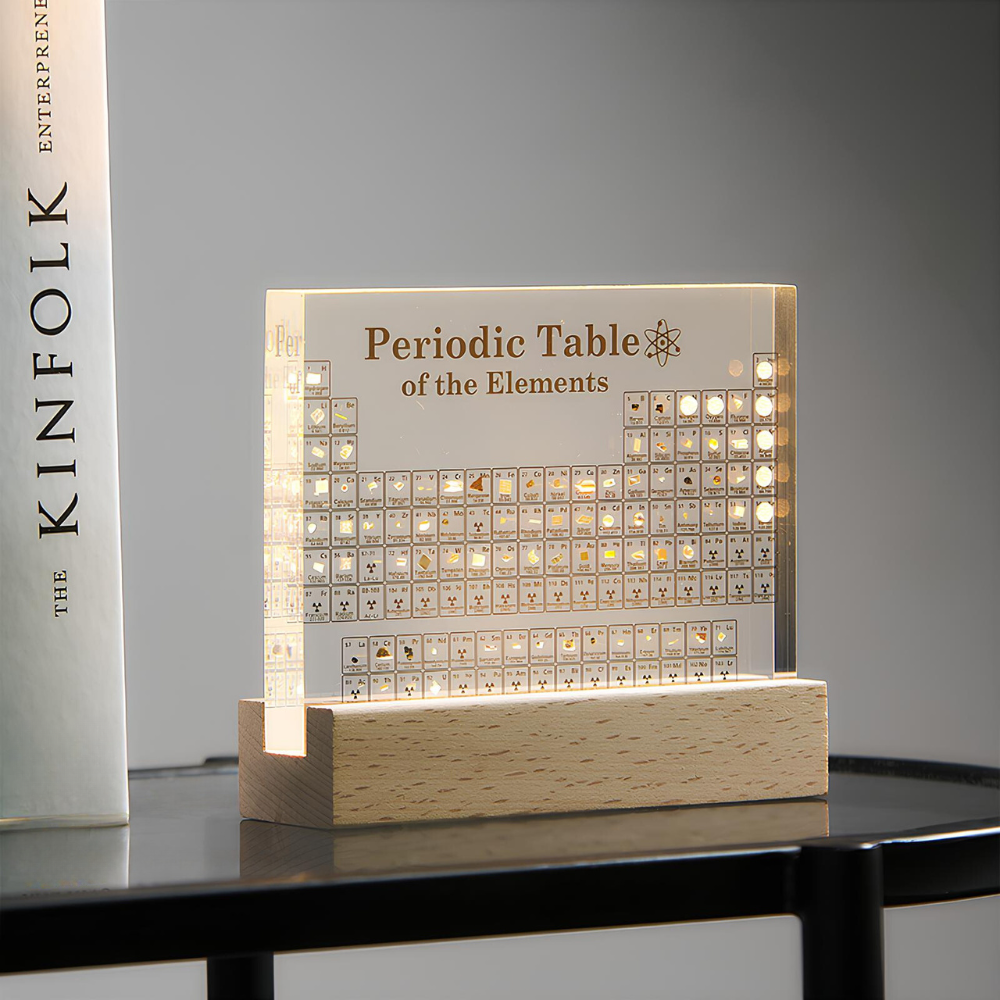 Ledsen™ PeriodicTable:  Glas Periodiek Tabel Elementen Met Licht