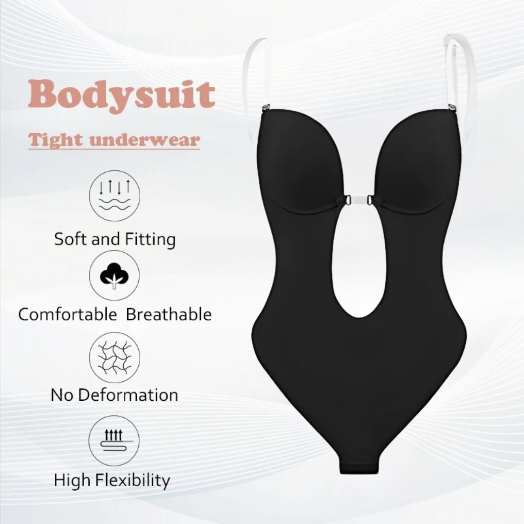 Icone™ SeamlessBodysuit: Laag Snit Naadloos Bodypak Shapewear